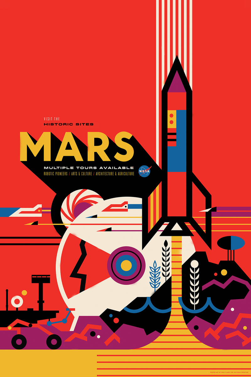 Illustration for article titled Descarga la espectacular serie completa de carteles de la NASA sobre turismo espacial